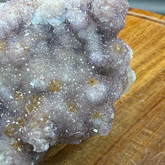 Amethyst Sugar Druzy Pine Cluster with Goethite Inclusions Raw Specimen Crystal - Picture 10 of 10